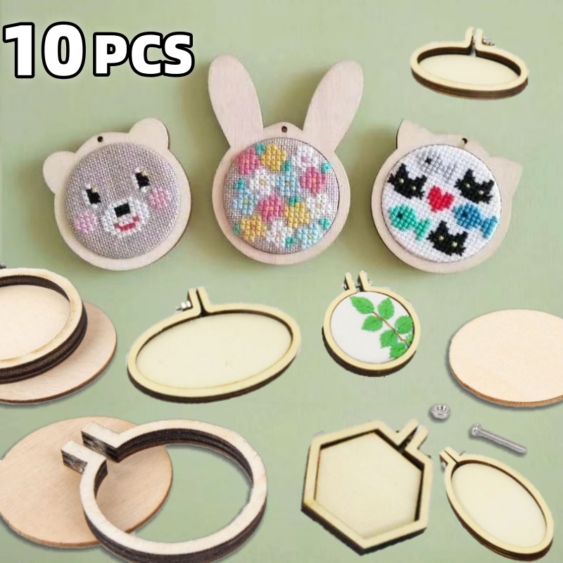 Wood Ring Blank - ミニ刺wooden木製フープリング、ラウンド、ワードローブ、ステッチ、フープ、フレーム、サークル、DIY、ペンダント、刺,、工芸品、装飾品、10個