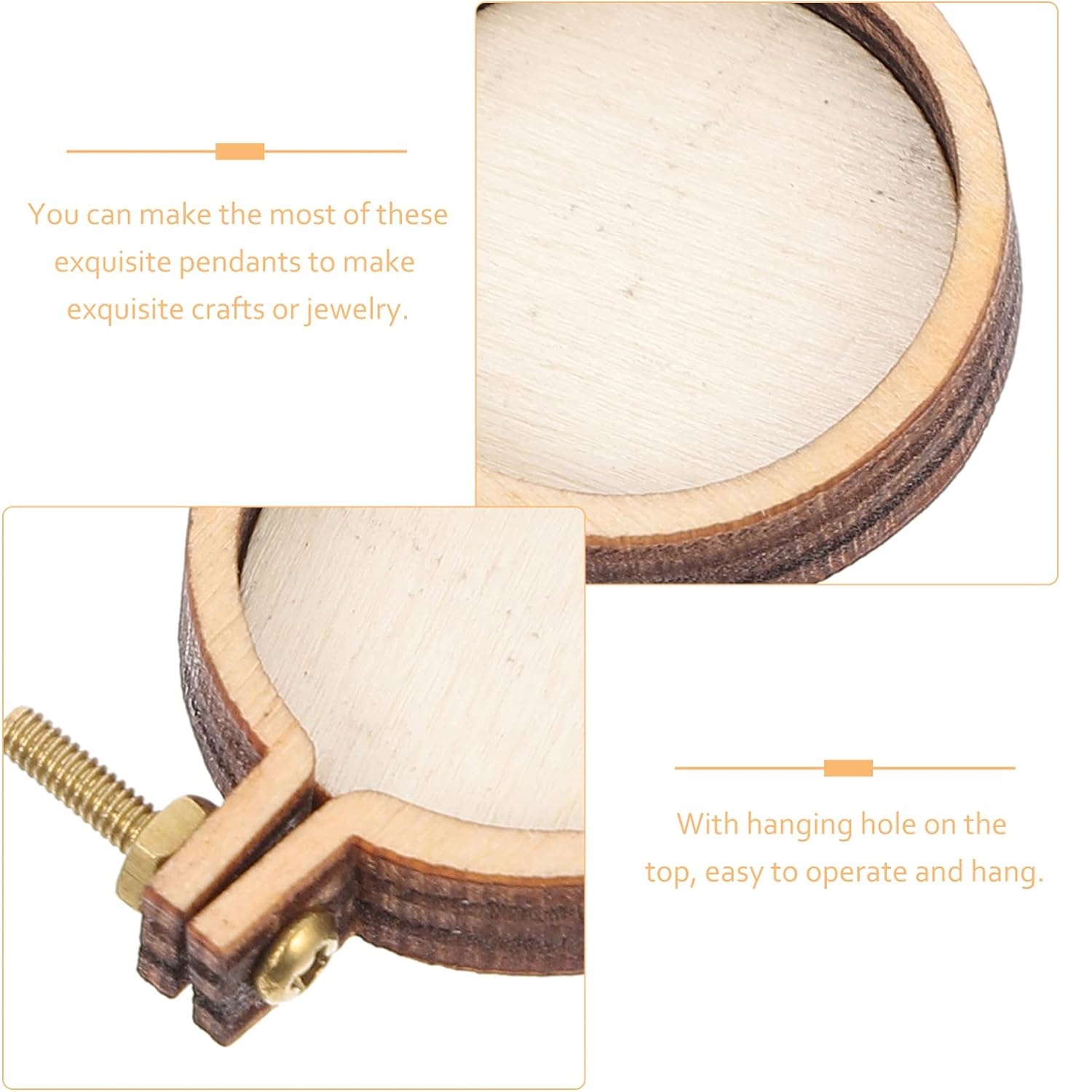 ミニ刺wooden木製フープリング、ラウンド、ワードローブ、 - Wood Ring Blank のレビューと価格