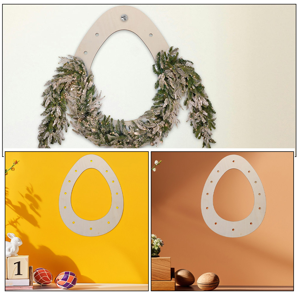 DIYイースターリースフレーム、卵型の木製リング、未塗装のベ - Wood Ring Blank のレビューと価格