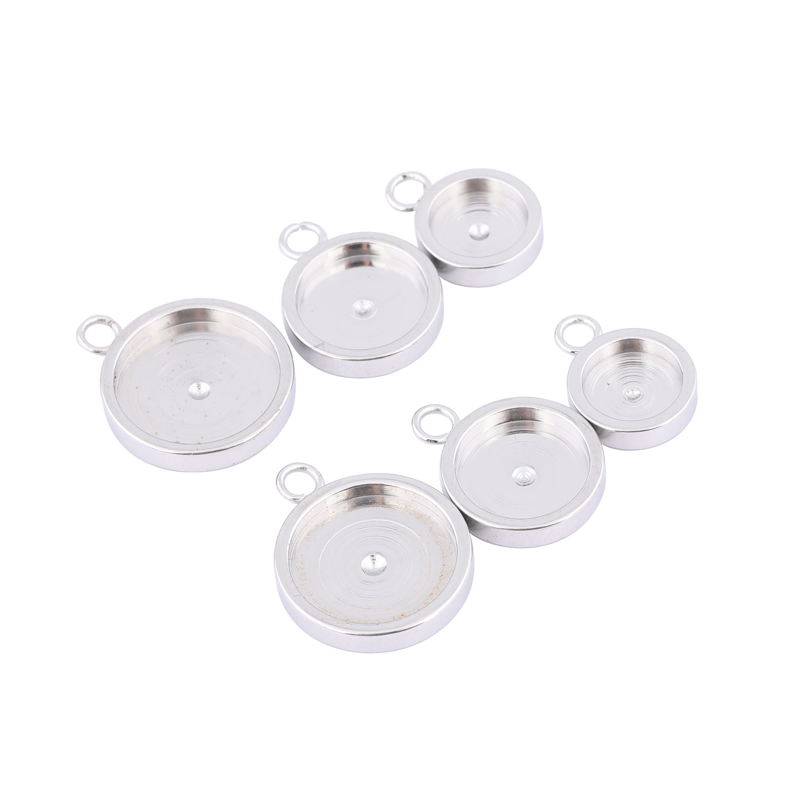 20 個ステンレス鋼 6 ミリメートル 8 ミリメートル 1 - Bezels Set Pendant のレビューと価格