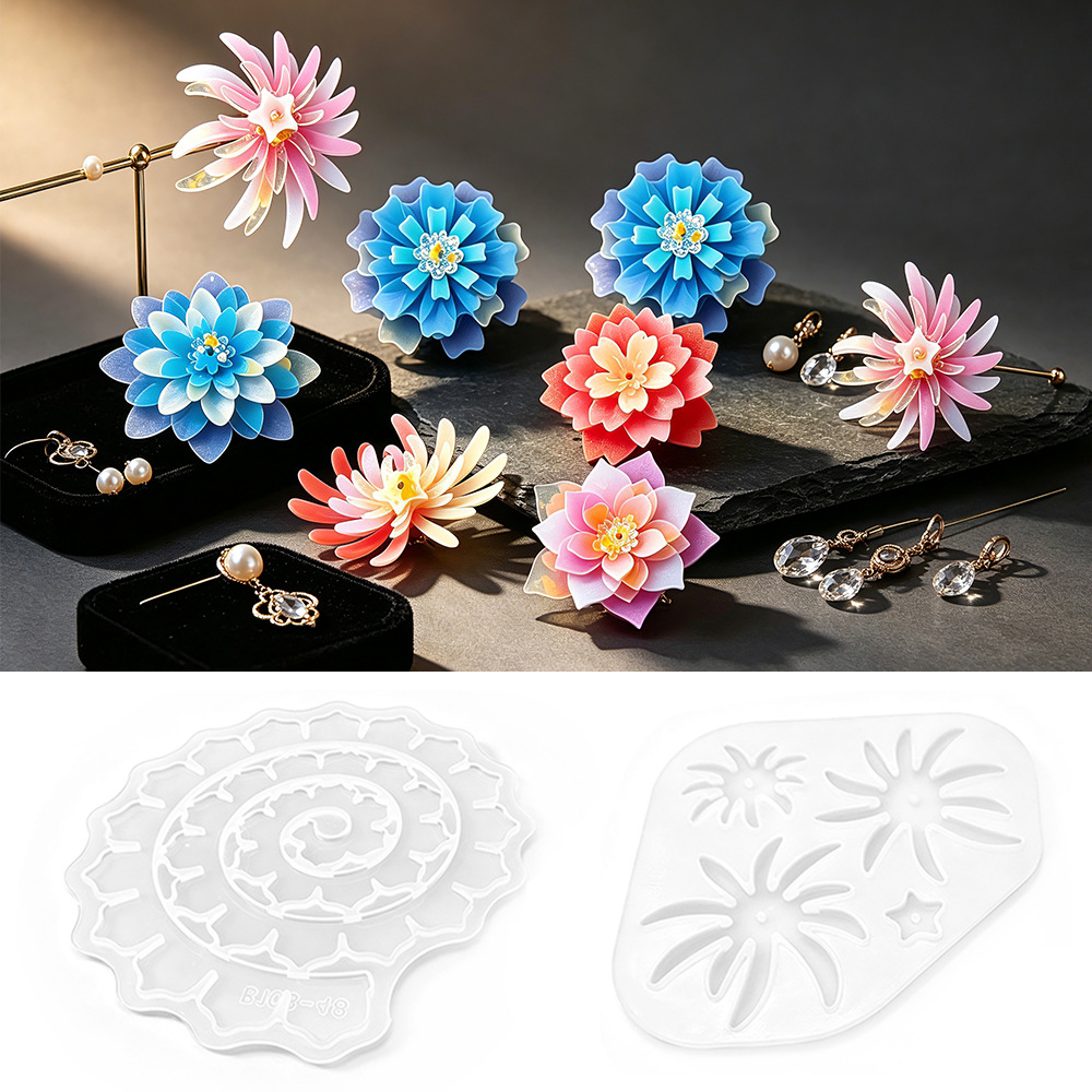 多層フラワーシリコンモールド DIYエポキシ樹脂クラフト用  - Resin Craft Ideas のレビューと価格